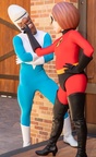 Mrs Incredible picks Frozone's nose
