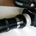 Nikkor 20cm F4 mounted on Pentax K100D