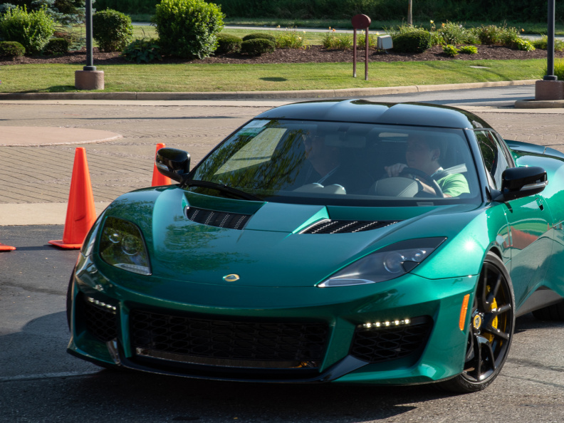 Cathy test driving Evora 400