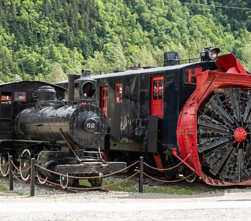 train and snow sweeper