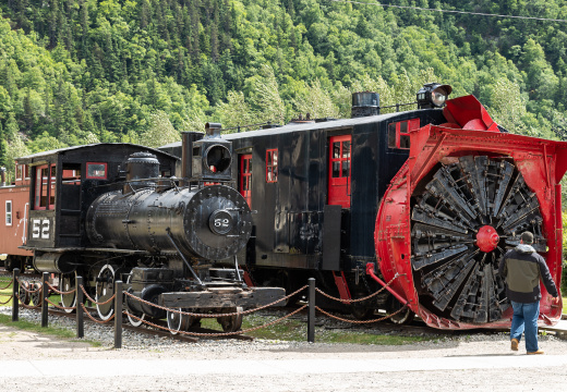 train and snow sweeper