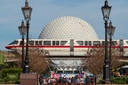 Monorail Red and Spaceship Earth