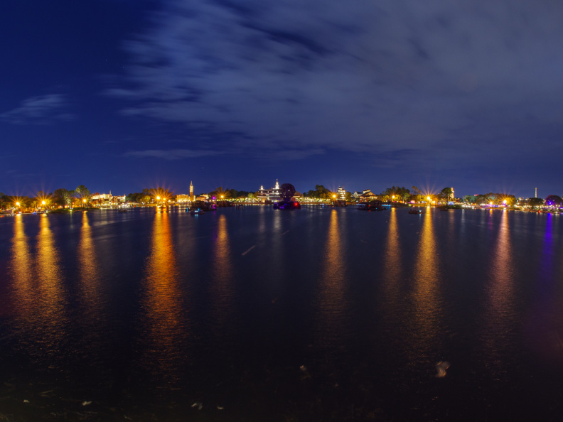 World Showcase night fisheye