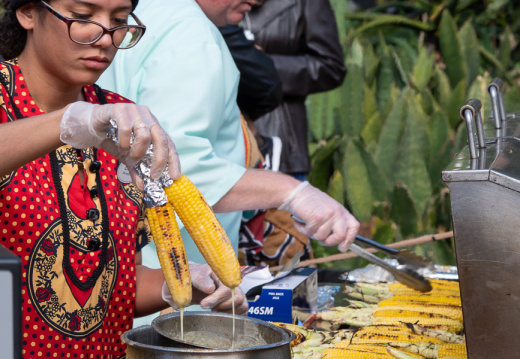 Butter dripping from corn
