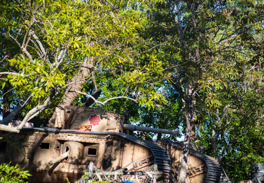 Tank by exit of Indiana Jones Stunt Show