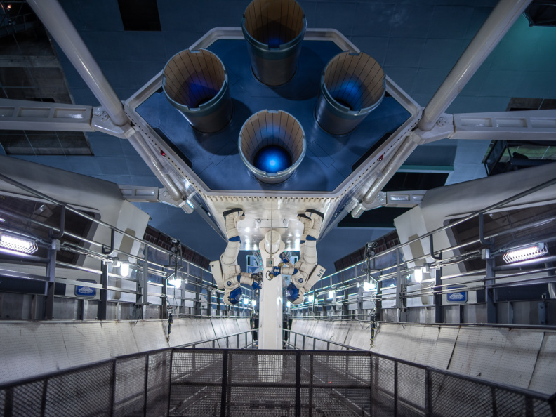 Space Mountain lights-on from PeopleMover