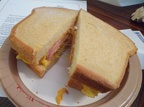 Grilled breakfast sandwich from Contempo Cafe