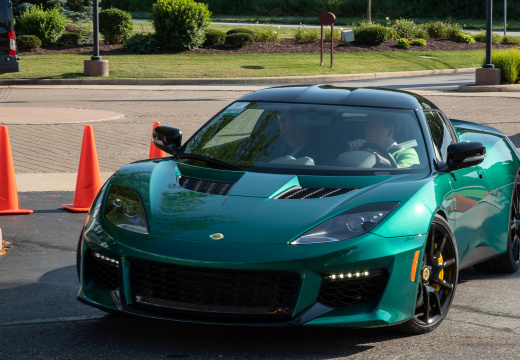 Cathy test driving Evora 400
