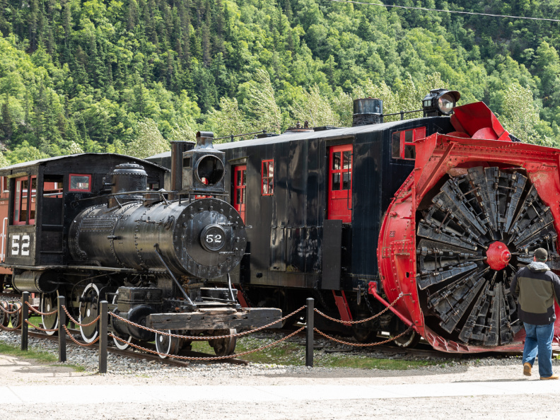 train and snow sweeper
