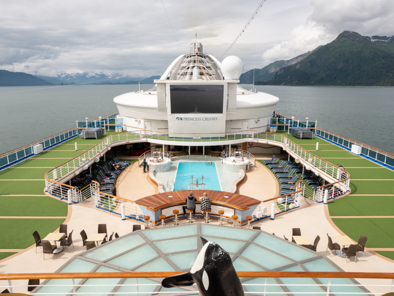 Drake Island on right