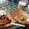 Beer-braised Beef, Belgian Waffle, Chilled Coffee