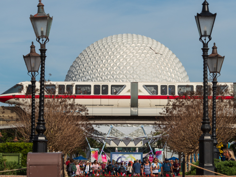 Monorail Red and Spaceship Earth