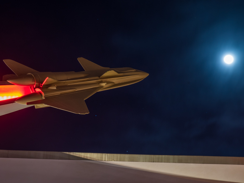 X-2 Deep Space Shuttle pointed to moon