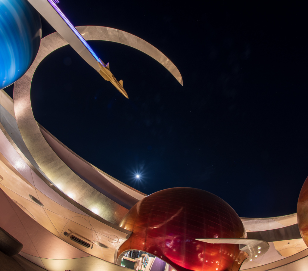 Mission Space at night