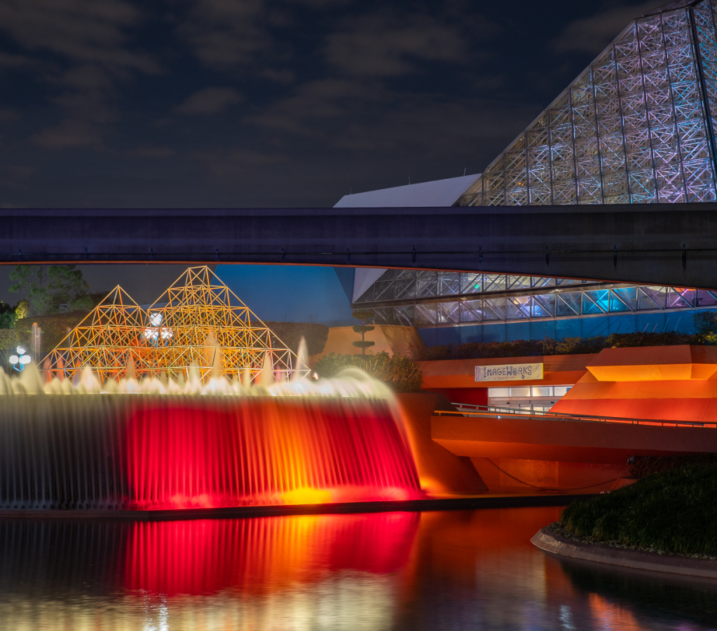 Upside-down fountain at Imagination pavilion