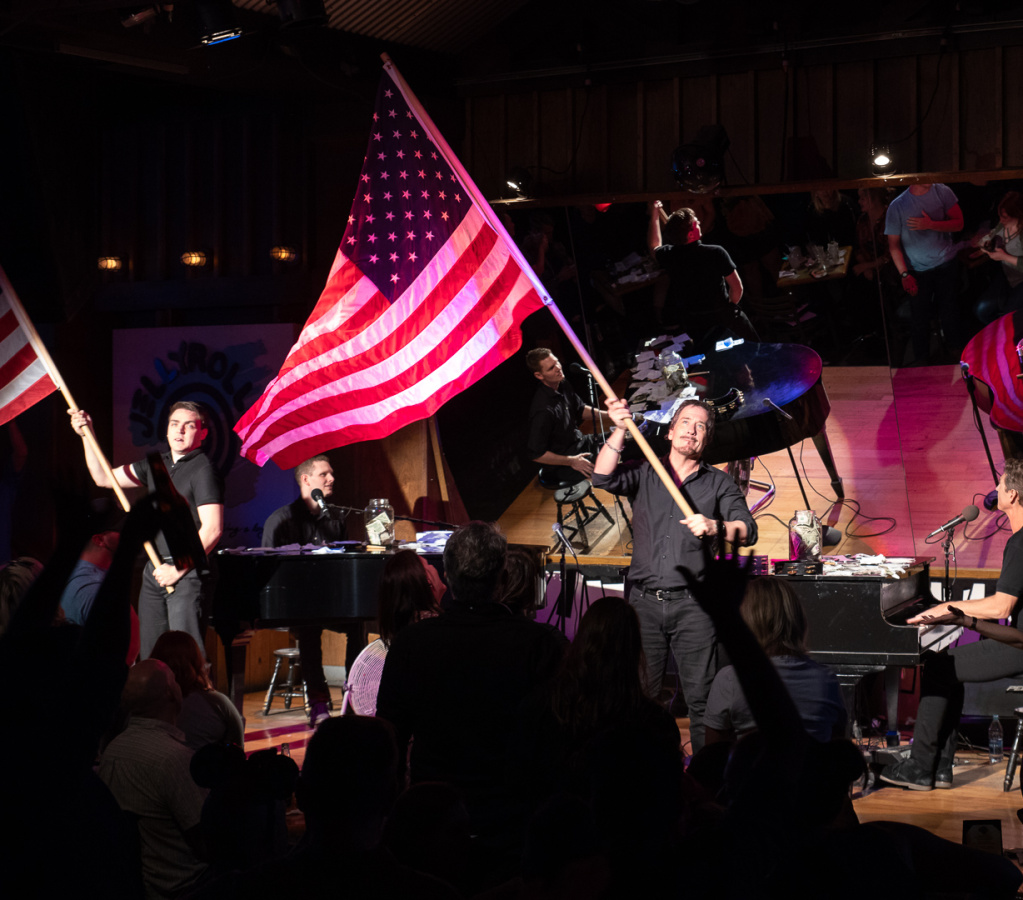 Jellyrolls, flags during God Bless the USA