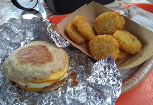 Canadian Bacon English Muffin from Yak & Yeti Local Food Cafes