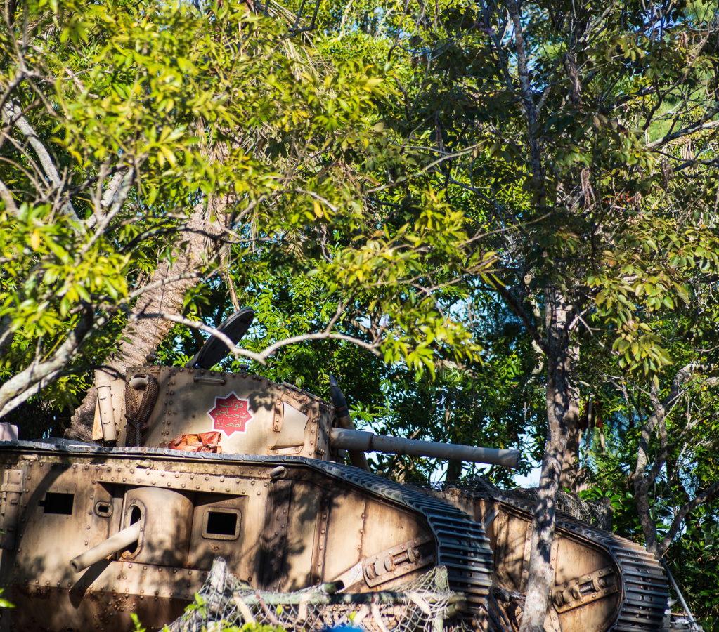 Tank by exit of Indiana Jones Stunt Show